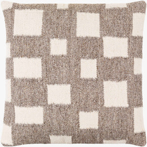 Surya Jacinta 18” X 18” Modern Accent Pillow - Cozy Cotton & Wool Blend, Stylish Home Decor, Easy Care Taupe Wool,Cotton,Cotton Jat001-2020p