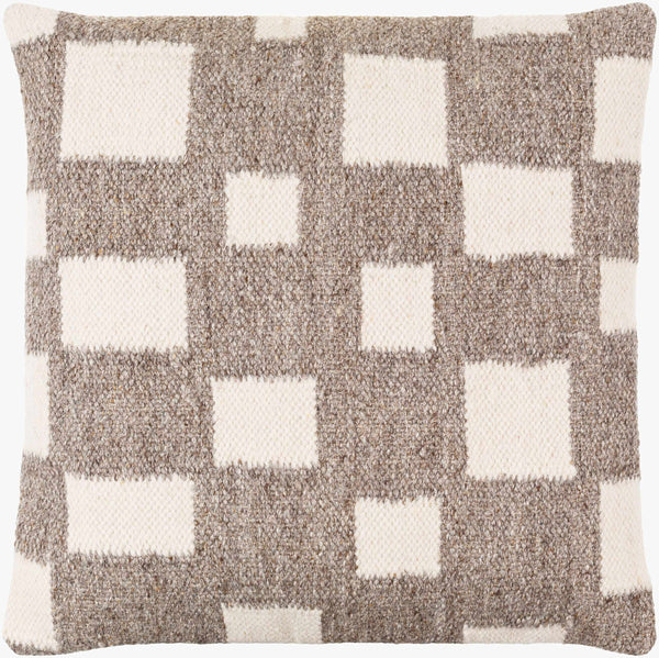 Surya Jacinta 18” X 18” Modern Accent Pillow - Cozy Cotton & Wool Blend, Stylish Home Decor, Easy Care Taupe Wool,Cotton,Cotton Jat001-2020p