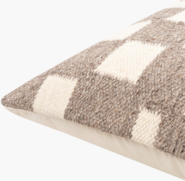 Surya Jacinta 18” X 18” Modern Accent Pillow - Cozy Cotton & Wool Blend, Stylish Home Decor, Easy Care Taupe Wool,Cotton,Cotton Jat001-2020p