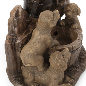 English Elm Christopher Knight Home® - DIMMOCK Handcrafted 22.75" Weather-Resistant Polyresin Fountain with Pump, Underwater Lights & Puppies 71785.00LBRN