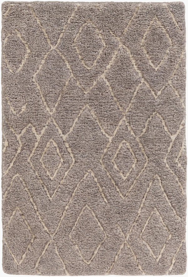 Surya Javier Hand-made 2' X 3' Wool Rug - Exquisite Indian Craftsmanship For Timeless Home Elegance Gray Wool Jav1000-23