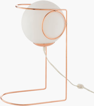 Surya Jaliyah Modern 18"H Accent Table Lamp - Stylish Glass & Metal Design To Enhance Your Decor Space Body, Metallic ,Rose Gold,Base, Metallic ,Rose Gold,Cord, Translucent Iron,Iron,Glass,Glass Jay-001