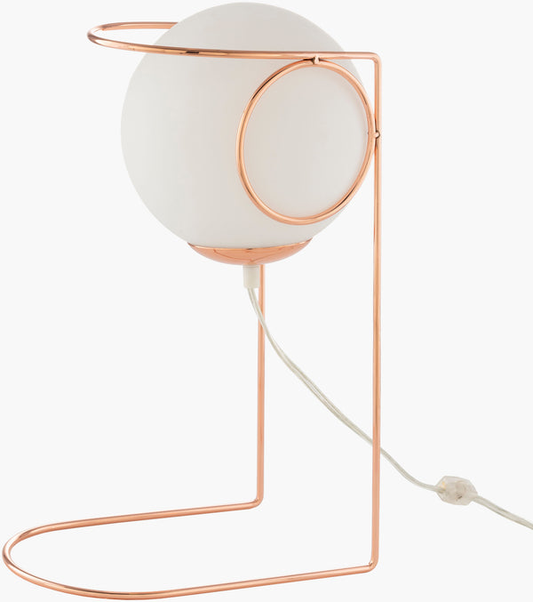 Surya Jaliyah Modern 18"H Accent Table Lamp - Stylish Glass & Metal Design To Enhance Your Decor Space Body, Metallic ,Rose Gold,Base, Metallic ,Rose Gold,Cord, Translucent Iron,Iron,Glass,Glass Jay-001