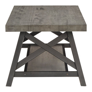 Homelegance By Top-Line Alastor Rustic X-Base Accent Tables Grey MDF