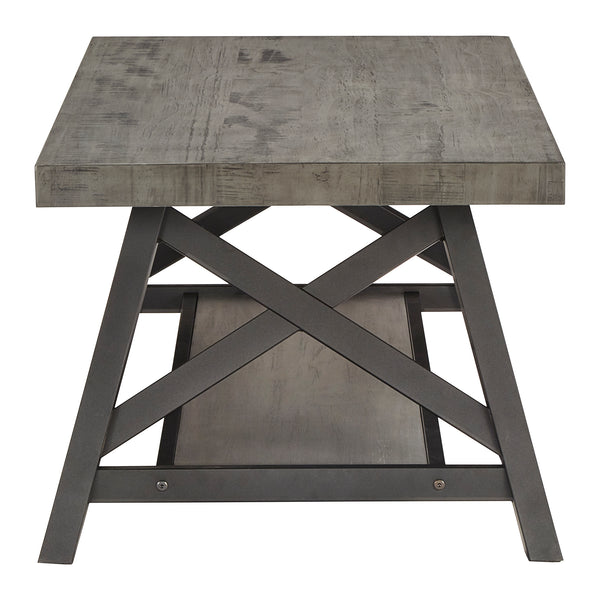 Homelegance By Top-Line Alastor Rustic X-Base Accent Tables Grey MDF