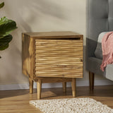 Christopher Knight Home® - Noble House - Eakins Handcrafted Boho Acacia Wood Nightstand, Natural