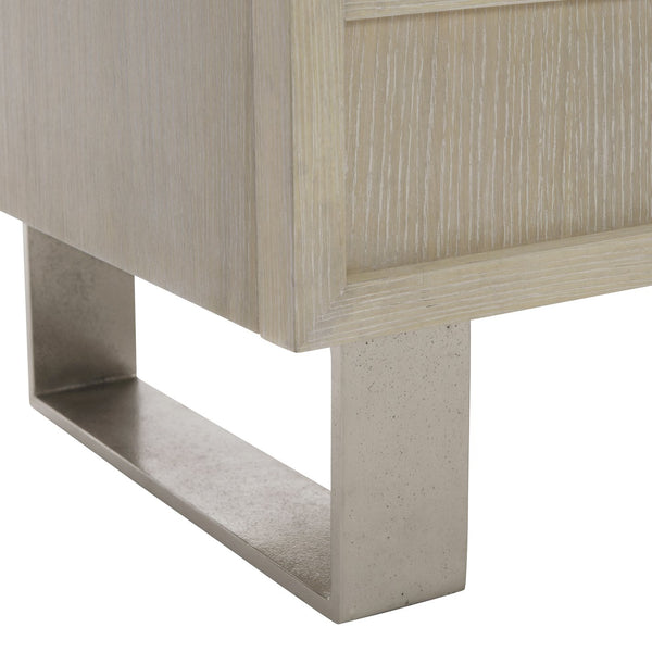 Bernhardt Bernhardt Solaria Door Chest With Dune Quartered Oak Finish, Geometric Overlays & Shiny Nickel Legs 310115