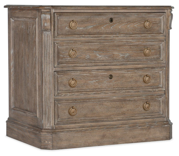 Hooker Furniture Sutter Cathedral Oak Lateral File With Locking Pendaflex Drawers, Claro Distressed Finish, 31"H 5981-10466-80
