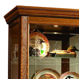 Sliding Door 5 Shelf Curio Cabinet in Golden Oak Brown Brown 20719 Pulaski Furniture