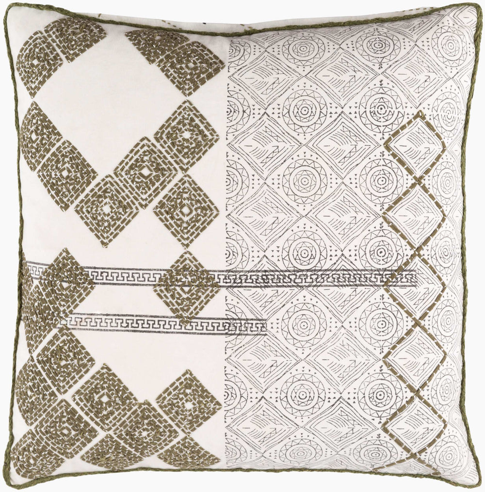 Surya Jubba 18" Soft Cotton Accent Pillow - Stylish, Cozy, And Easy Care For A Warm Home Decor Touch White Cotton,Cotton Jba001-1818