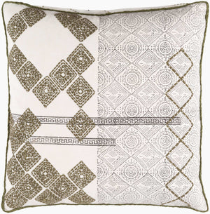 Surya Jubba 18" Soft Cotton Accent Pillow - Stylish, Cozy, And Easy Care For A Warm Home Decor Touch White Cotton,Cotton Jba001-1818