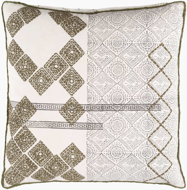 Surya Jubba 18" Soft Cotton Accent Pillow - Stylish, Cozy, And Easy Care For A Warm Home Decor Touch White Cotton,Cotton Jba001-1818