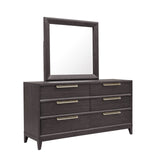 Quincy 6-Drawer Dresser Black with Molasses Finish P375100 Pulaski Furniture