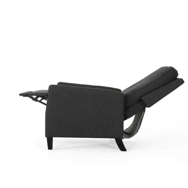 English Elm Christopher Knight Home® - 27.5" Wide Manual Standard Recliner with Plush Upholstery, Nailhead Trim & Contemporary Pushback Comfort Dark Gray 62808.00DGRY