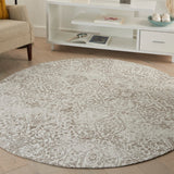 Nourison Damask DAS06 Machine Made Power-loomed Borderless Design Indoor Only Farmhouse Vintage Rug Ivory, White 100% Polyester 99446816269