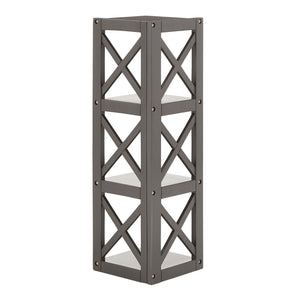 Homelegance By Top-Line Julius X-Frame 3-Shelf Bookcase Grey Rubberwood