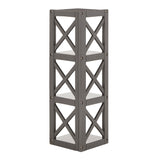 Homelegance By Top-Line Julius X-Frame 3-Shelf Bookcase Grey Rubberwood