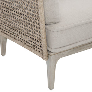 Bernhardt Bernhardt Catalonia Outdoor Sofa — Sun‑Washed Teak & Twisted Abaca Wicker, Performance Fabric, Customizable Comfort - Made to Order O1507A