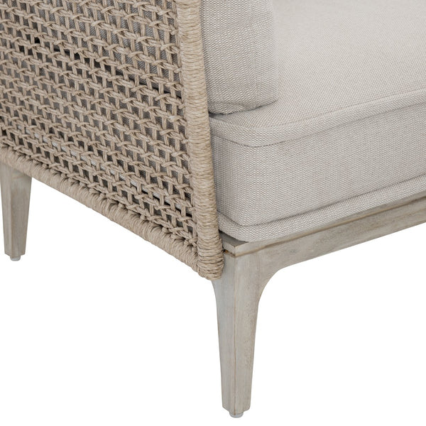Bernhardt Bernhardt Catalonia Outdoor Sofa — Sun‑Washed Teak & Twisted Abaca Wicker, Performance Fabric, Customizable Comfort - Made to Order O1507A