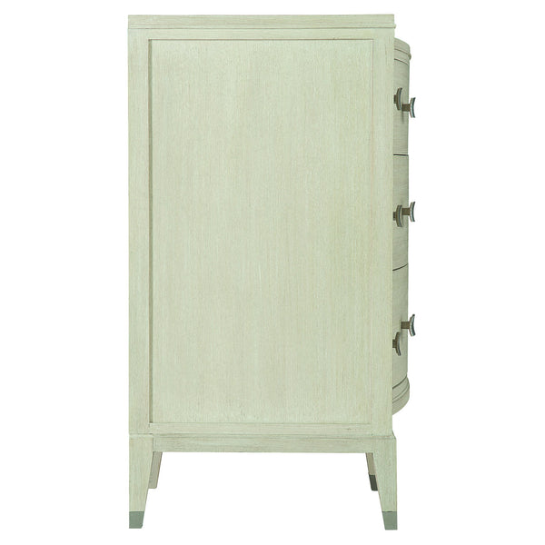 Bernhardt Bernhardt Cerused Linen East Hampton Dresser — 9-Drawer Neo-Traditional Bowed Front With Nickel Pulls 395054