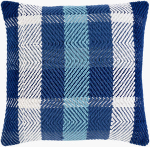 Surya Jacobean 18"L X 18"W Cotton Accent Pillow – Elegant Home Décor, Durable Comfort, Stylish Flair Denim Cotton,Cotton Jbn001-1818