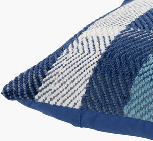 Surya Jacobean 18"L X 18"W Cotton Accent Pillow – Elegant Home Décor, Durable Comfort, Stylish Flair Denim Cotton,Cotton Jbn001-1818