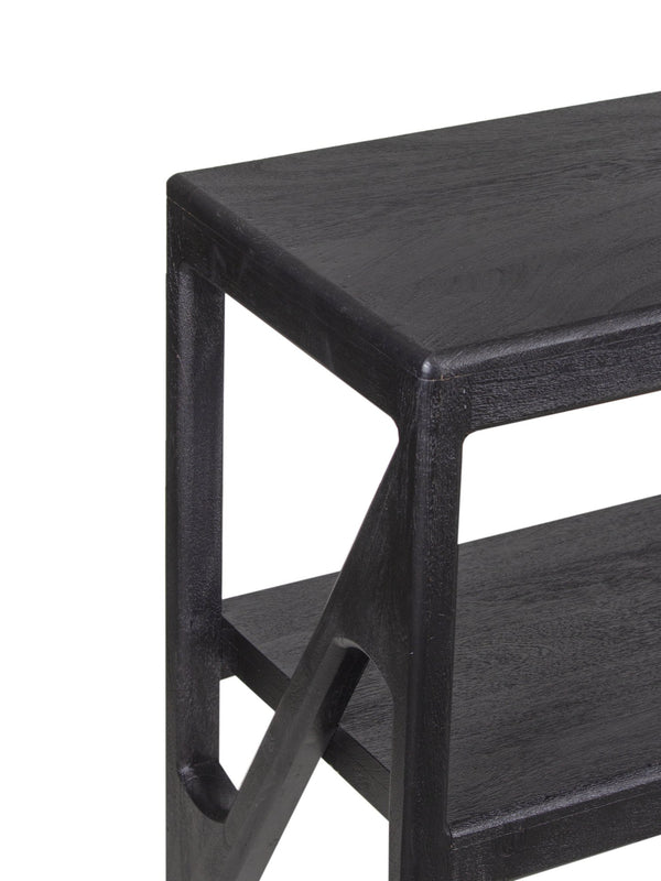 Porter Designs Porter Canberra Solid Mango Wood Tv Stand - Contemporary Black Design With Sophisticated Style Black Wood 06-108-03-9487