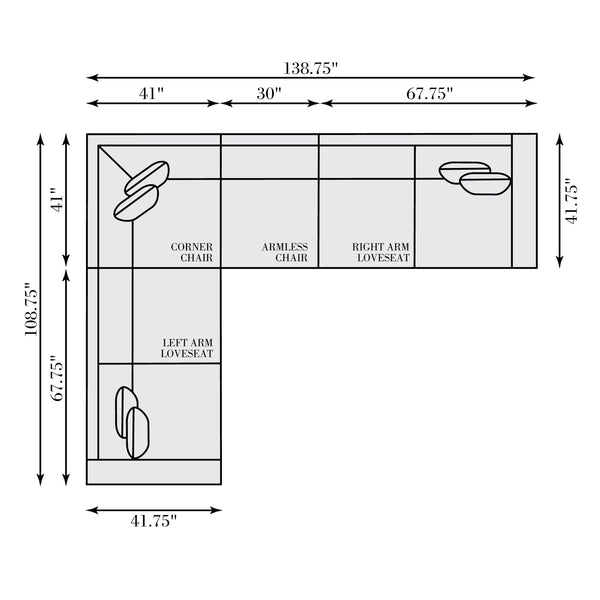 Bernhardt Bernhardt Barnes 4-Piece Sectional — Made-To-Order Transitional Fabric Sofa, Durable Frame, Customizable Finish And Comfort K2265