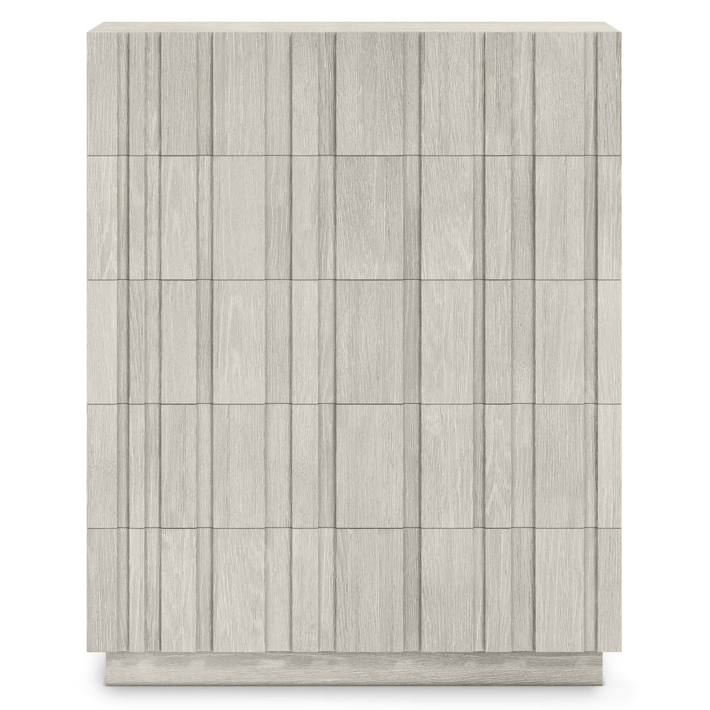 Bernhardt Bernhardt Tempo Tall Drawer Chest In Wire-Brushed Oak Larza Finish — 5 Push-To-Open Drawers, Rustic Modern Elegance 346146