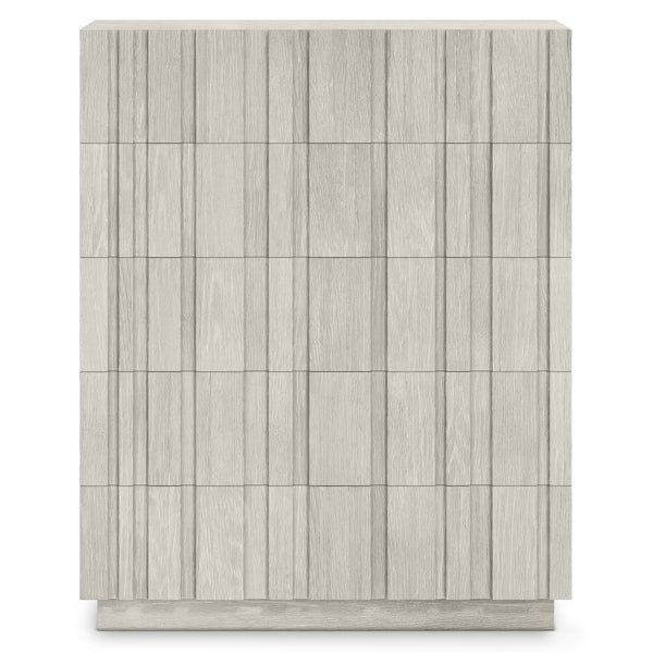 Bernhardt Bernhardt Tempo Tall Drawer Chest In Wire-Brushed Oak Larza Finish — 5 Push-To-Open Drawers, Rustic Modern Elegance 346146