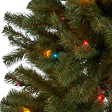 Christopher Knight Home® - Noble House - 7-foot Noble Fir Pre-Lit Multi-Colored String Light Hinged Artificial Christmas Tree