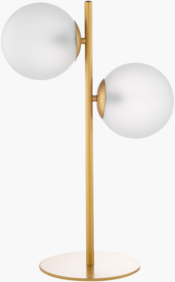 Livabliss Jacoby Glass and Metal Accent Table Lamp Slim Modern Light for Nightstand or Console JBY-001