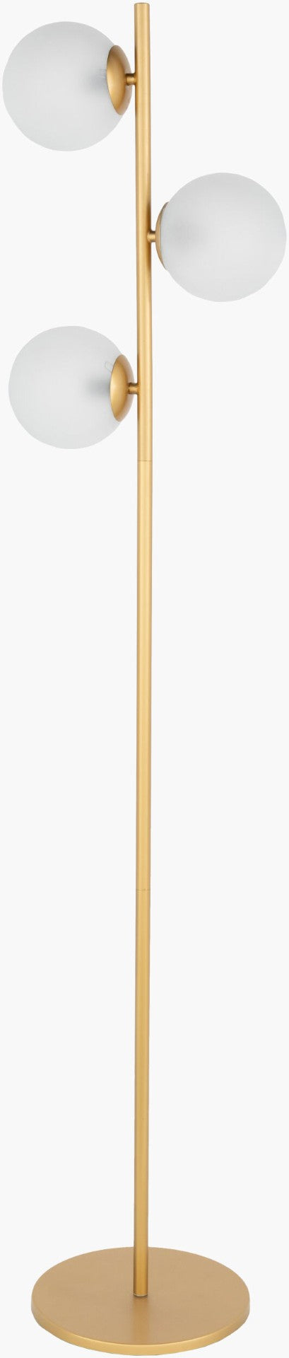 Livabliss Jacoby Tall Globe Shade Floor Lamp Slender Metal Base Soft Ambient Living Room Glow JBY-002