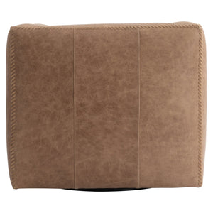 Bernhardt Bernhardt Hudson Leather Swivel Chair — Cube Club Design, Padded Arms, Top-Stitch Detail, 360° Swivel (35"W X 33"D X 30"H) 5322SLO