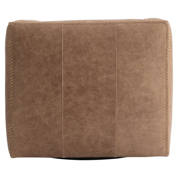 Bernhardt Bernhardt Hudson Leather Swivel Chair — Cube Club Design, Padded Arms, Top-Stitch Detail, 360° Swivel (35"W X 33"D X 30"H) 5322SLO
