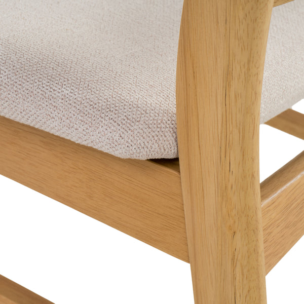 English Elm Christopher Knight Home® - Dining Chair - Mid-Century Modern Light Beige Upholstered Seat With Stylish Splayed Wood Legs 58915.00LBE