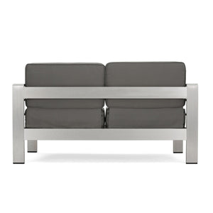 English Elm Christopher Knight Home® - CAPE Coral KD Loveseat with Aluminum Frame, Water-Resistant Cushions, 600lb Capacity, Compact khaki 56348.00