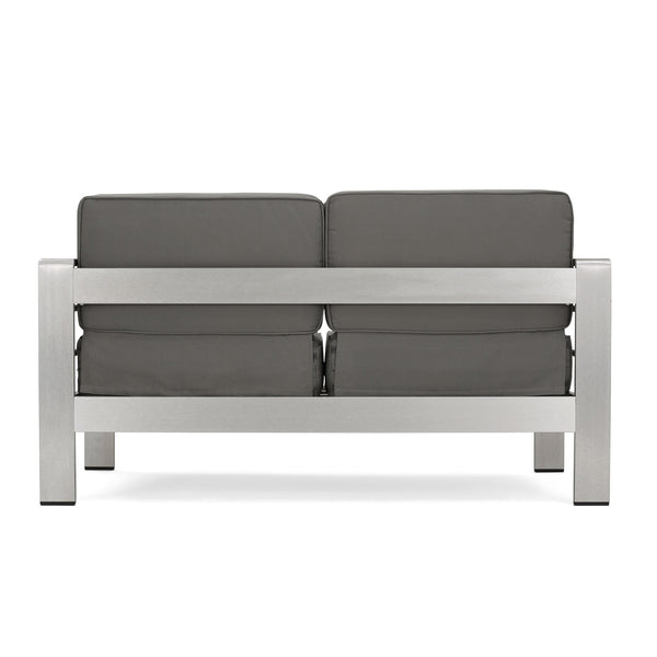 English Elm Christopher Knight Home® - CAPE Coral KD Loveseat with Aluminum Frame, Water-Resistant Cushions, 600lb Capacity, Compact khaki 56348.00