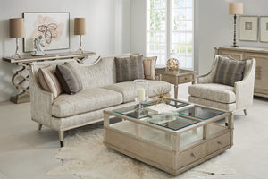 A.R.T. Furniture Harper Modern Sofa - Stylish New Traditional Design With Elegant Curved Arms And Plush Cushions Gray, Silver Wood,Foam,Down,Fabric,Metal 161501-7127aa