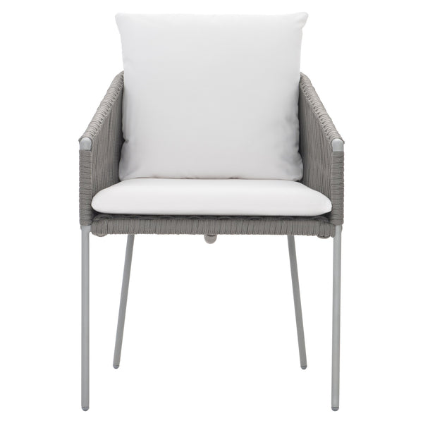 Bernhardt Bernhardt Amalfi Outdoor Arm Chair With Slate Gray Aluminum Frame, Braided Rope & Charcoal Cushions X03542Q