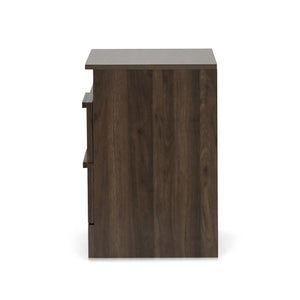 English Elm Christopher Knight Home® - DELANEY2-DRAWER Nightstand Rustic Faux Wood Nightstand with Two Drawers and Top Shelf for Storage Comfort Walnut 71139.00WALN