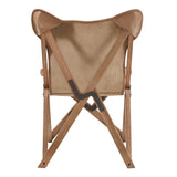 Homelegance By Top-Line Kosmo Genuine Top Grain Leather Tripolina Sling Chair Brown Leather