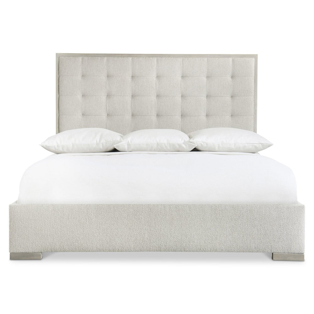 Bernhardt Bernhardt Cornelia Queen Panel Bed Upholstered Headboard, Nebbia Wood Frame, Tufted Modern-Traditional Elegance K1952