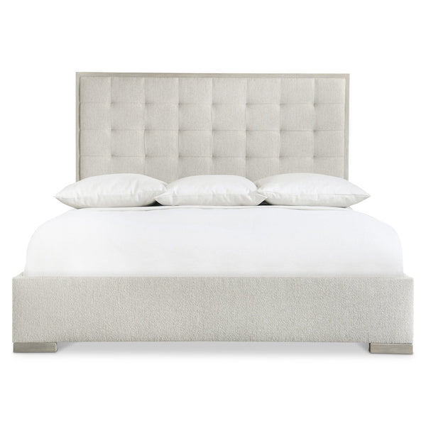 Bernhardt Bernhardt Cornelia King Panel Bed Upholstered Tuft-Free Headboard Nebbia Wood Frame, Neo-Traditional Comfort And Style K1948
