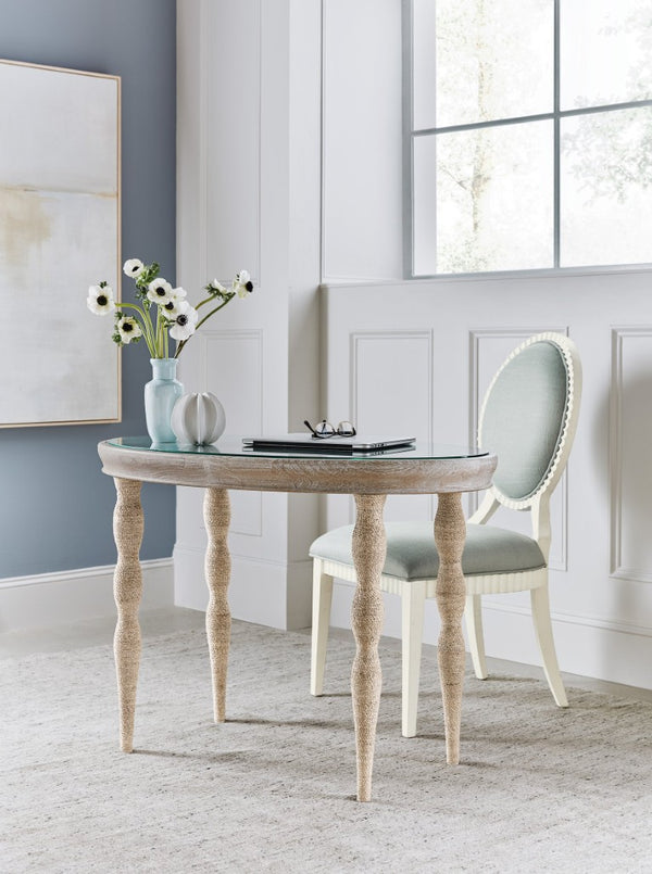 Hooker Furniture Serenity Martinique Side Chair With Scalloped Oval Back, Shell Frame & Cloud Performance Upholstery 6350-75810-02