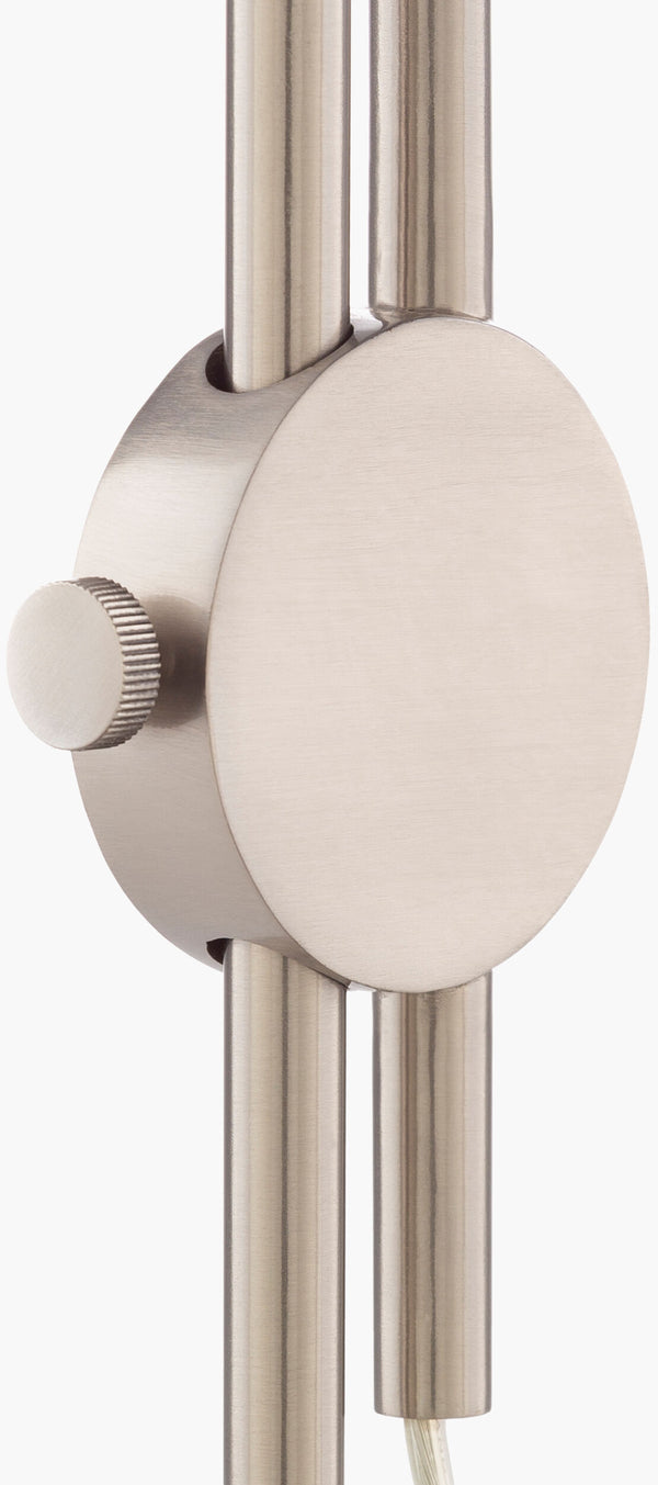 Surya Jace Modern 25" Accent Table Lamp With Chic Polyester Shade & Durable Metal Body For Stylish Decor Body, Metallic ,Nickel,Base, Metallic ,Nickel,Shade (Outside), Ivory,Shade (Inside), White,Finial, Metallic ,Nickel,Harp, Metallic ,Nickel,Cord, Translucent Iron,Iron,Polyester,Iron Jce-001