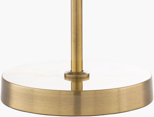 Surya Jace Modern 25" Accent Table Lamp With Chic Polyester Shade & Durable Metal Body For Stylish Decor Body, Metallic ,Brass,Base, Metallic ,Brass,Shade (Outside), Ivory,Shade (Inside), White,Finial, Metallic ,Brass,Harp, Metallic ,Brass,Cord, Translucent Iron,Iron,Polyester,Iron Jce-002