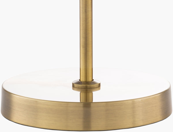 Surya Jace Modern 25" Accent Table Lamp With Chic Polyester Shade & Durable Metal Body For Stylish Decor Body, Metallic ,Brass,Base, Metallic ,Brass,Shade (Outside), Ivory,Shade (Inside), White,Finial, Metallic ,Brass,Harp, Metallic ,Brass,Cord, Translucent Iron,Iron,Polyester,Iron Jce-002