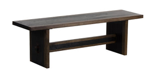 Porter Designs Porter Udo Solid Wood Dining Bench In Two-tone Black & Brown – Stylish Addition For Your Home Black Wood 07-108-13-8791