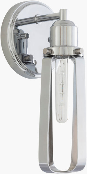 Surya Jack Modern 5" X 5" X 11" Wall Sconce - Revitalize Your Space With Stylish, Contemporary Lighting Design Fixture, Metallic ,Nickel,Base, Metallic ,Nickel,Shade, Metallic ,Nickel Iron Jck-001